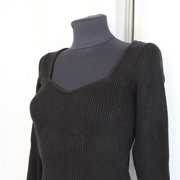 NWOT Dynamite Ribbed Sweater Black Sz M - Picture 7 of 8